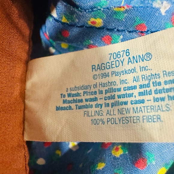 Vintage 1994 African American Playskool Raggedy Ann Cloth Doll 20 Inches EUC - Picture 6 of 9